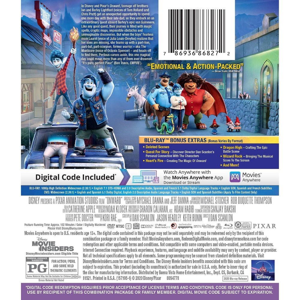 slide 2 of 2, Disney Onward (Blu-ray + DVD + Digital), 1 ct
