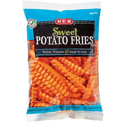 slide 1 of 1, H-E-B Sweet Potato Crinkle Cut Fries, 10 oz