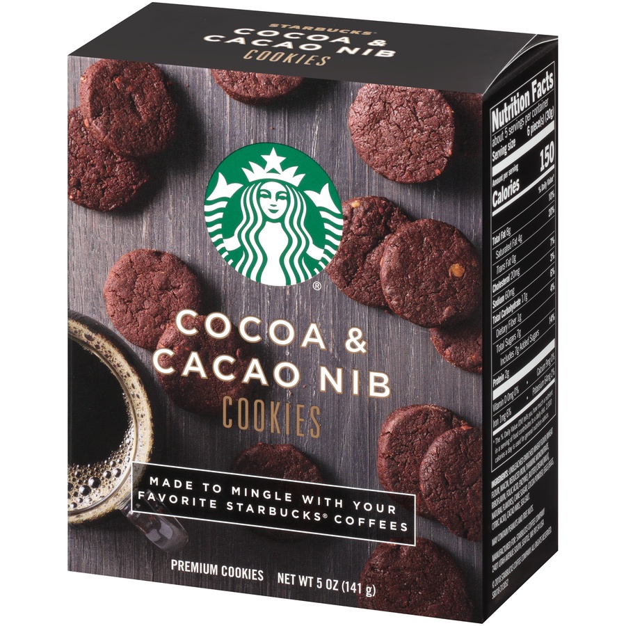 slide 3 of 8, Starbucks Cocoa And Cacao Nib Cookies, 5 oz