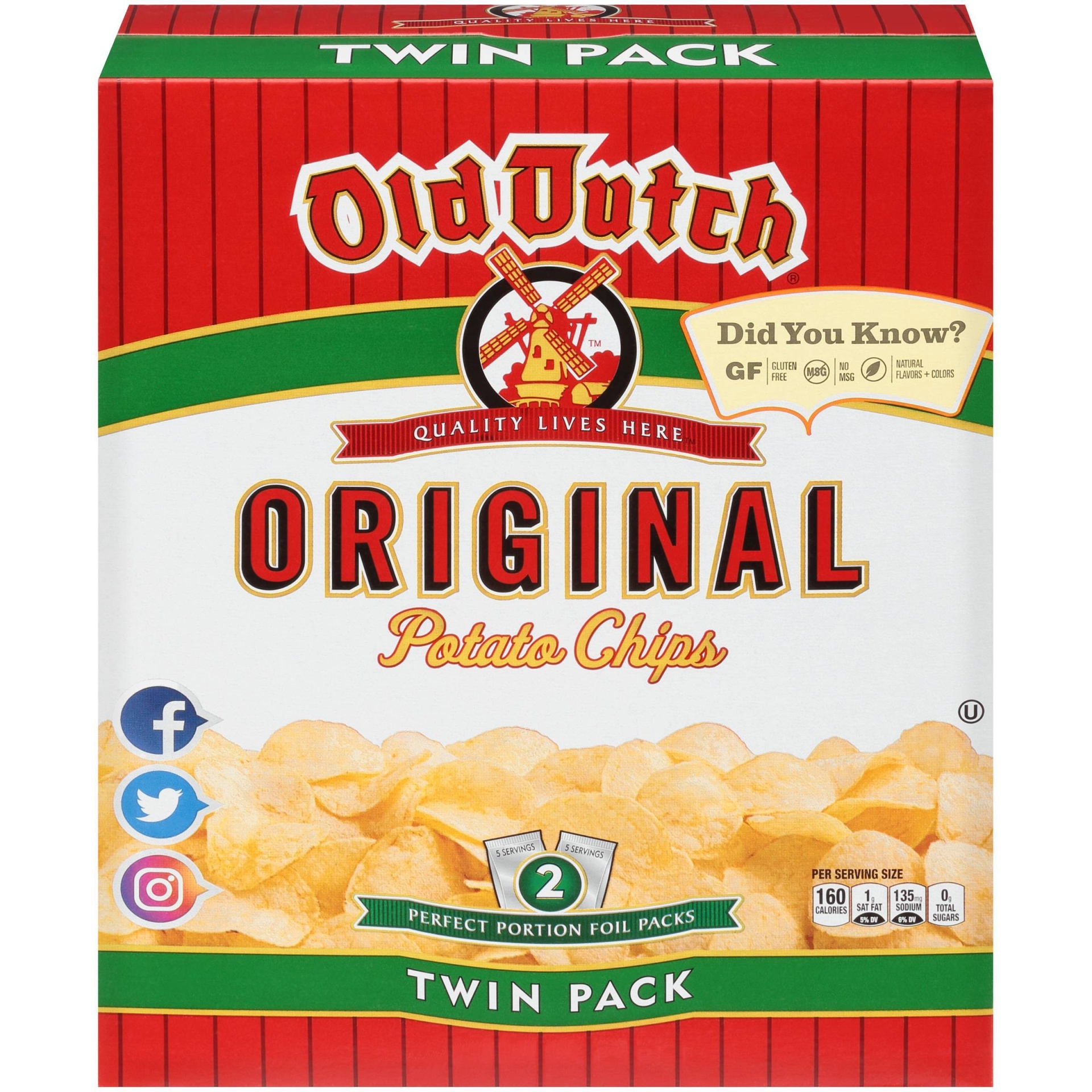 slide 1 of 4, Old Dutch Twin Pack Box Original Potato Chips, 1 ct