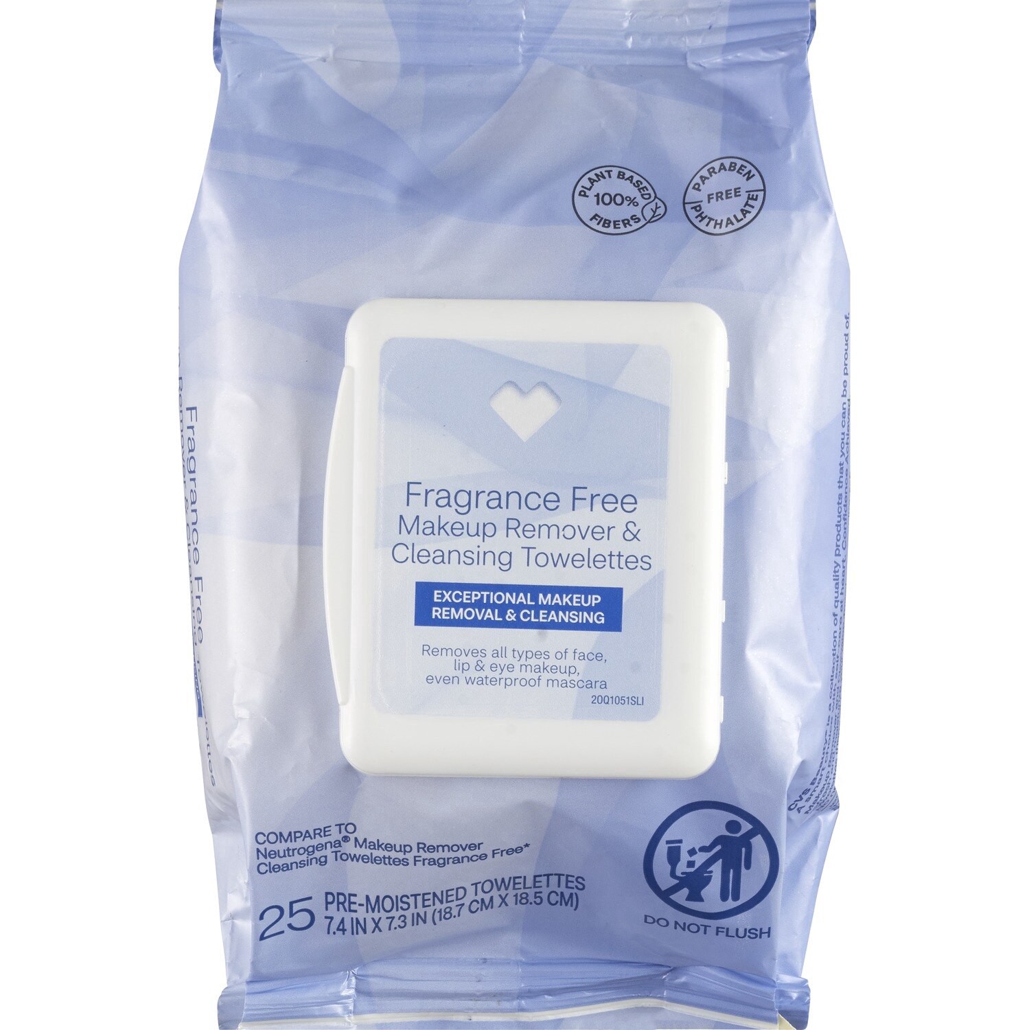 slide 1 of 1, CVS Beauty Fragrance-Free Makeup Remover Towelettes, 25/Pack, 1 ct
