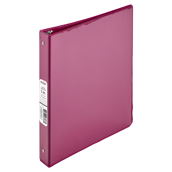 slide 1 of 1, Meijer 1'' Pink Economy View Binder, 1 ct