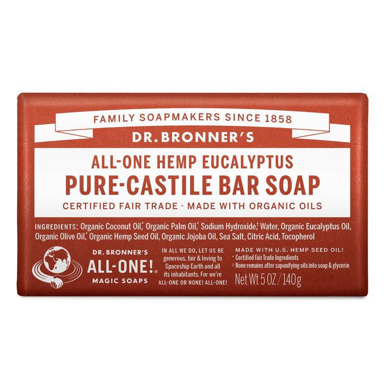 slide 1 of 3, Dr. Bronner's All-One Hemp Eucalyptus Pure-Castile Bar Soap 5 oz, 5 oz