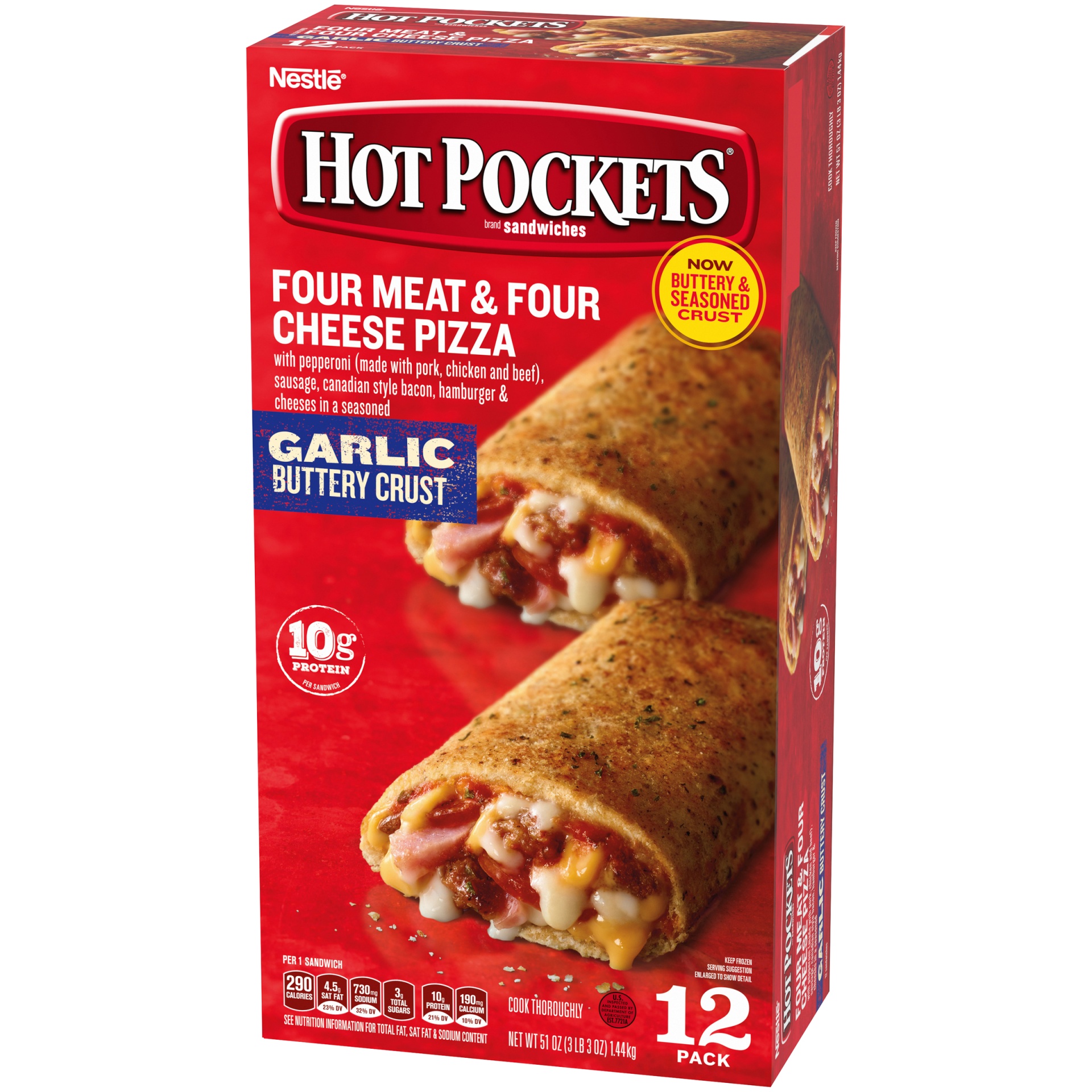 Hot Pockets® Four Cheese Pizza Frozen Snacks in a Garlic Buttery Crust  Frozen Sandwiches, 12 ct / 4.25 oz - Ralphs