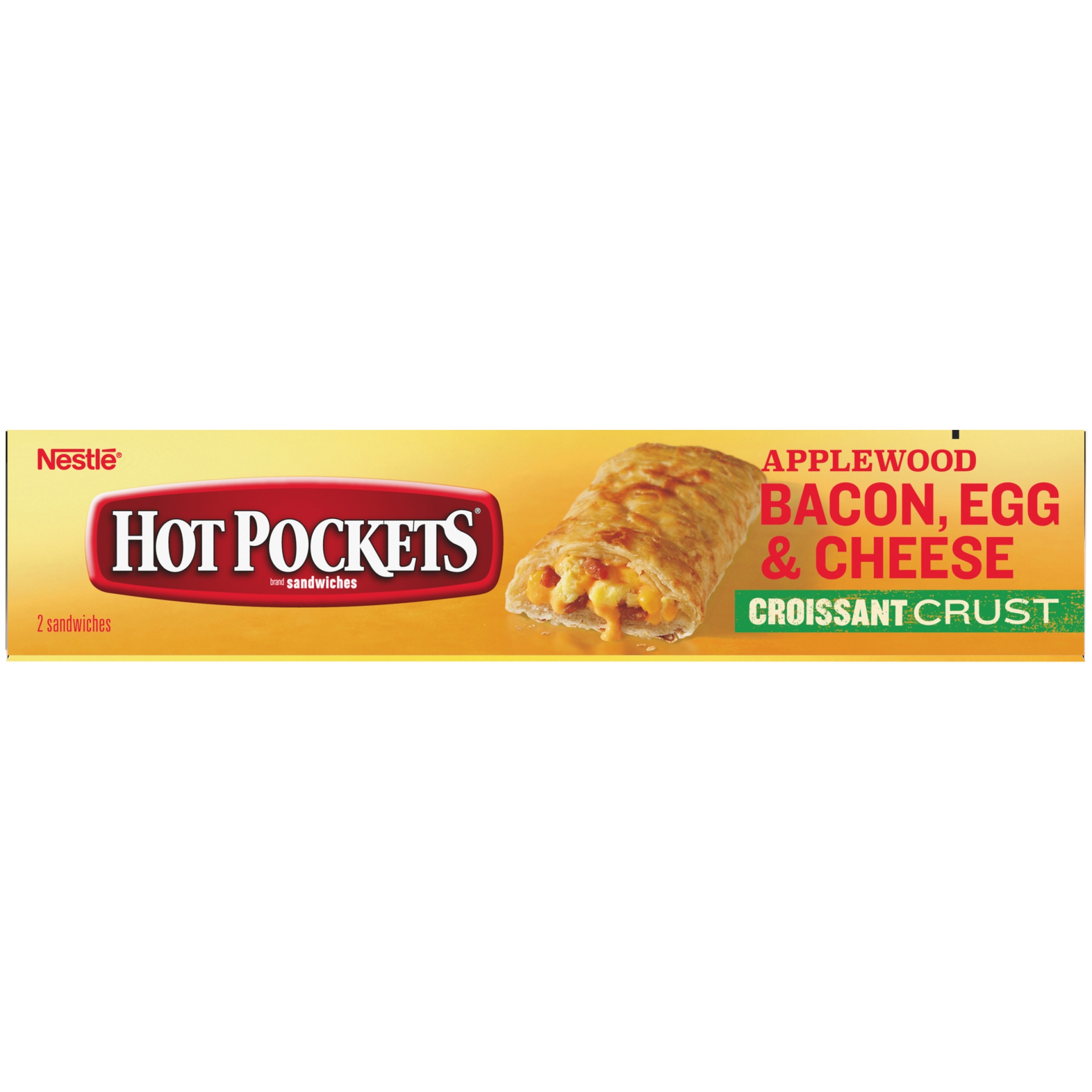 slide 7 of 10, Hot Pockets Applewood Bacon, Egg & Cheese Croissant Crust Frozen Breakfast Sandwiches, 2 ct; 9 oz