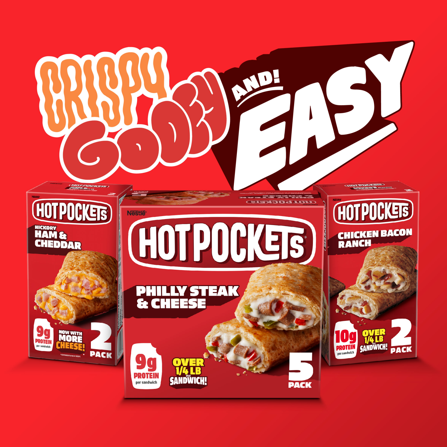 slide 5 of 8, Hot Pockets Italian Style Meatballs and Mozzarella Frozen Snacks, Pizza Snacks Made with Reduced Fat Mozzarella Cheese, 12 Count Frozen Sandwiches 54 oz., 12 ct