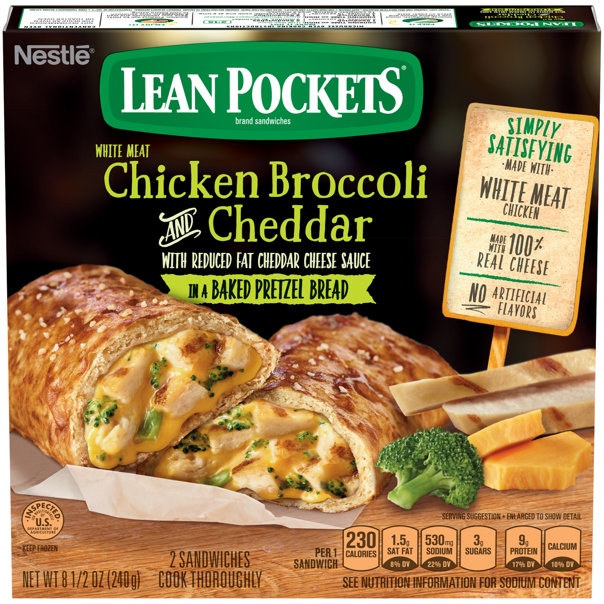 slide 2 of 10, Lean Pockets Frozen Sandwiches Chicken Broccoli And Cheddar, 2 ct; 4.5 oz