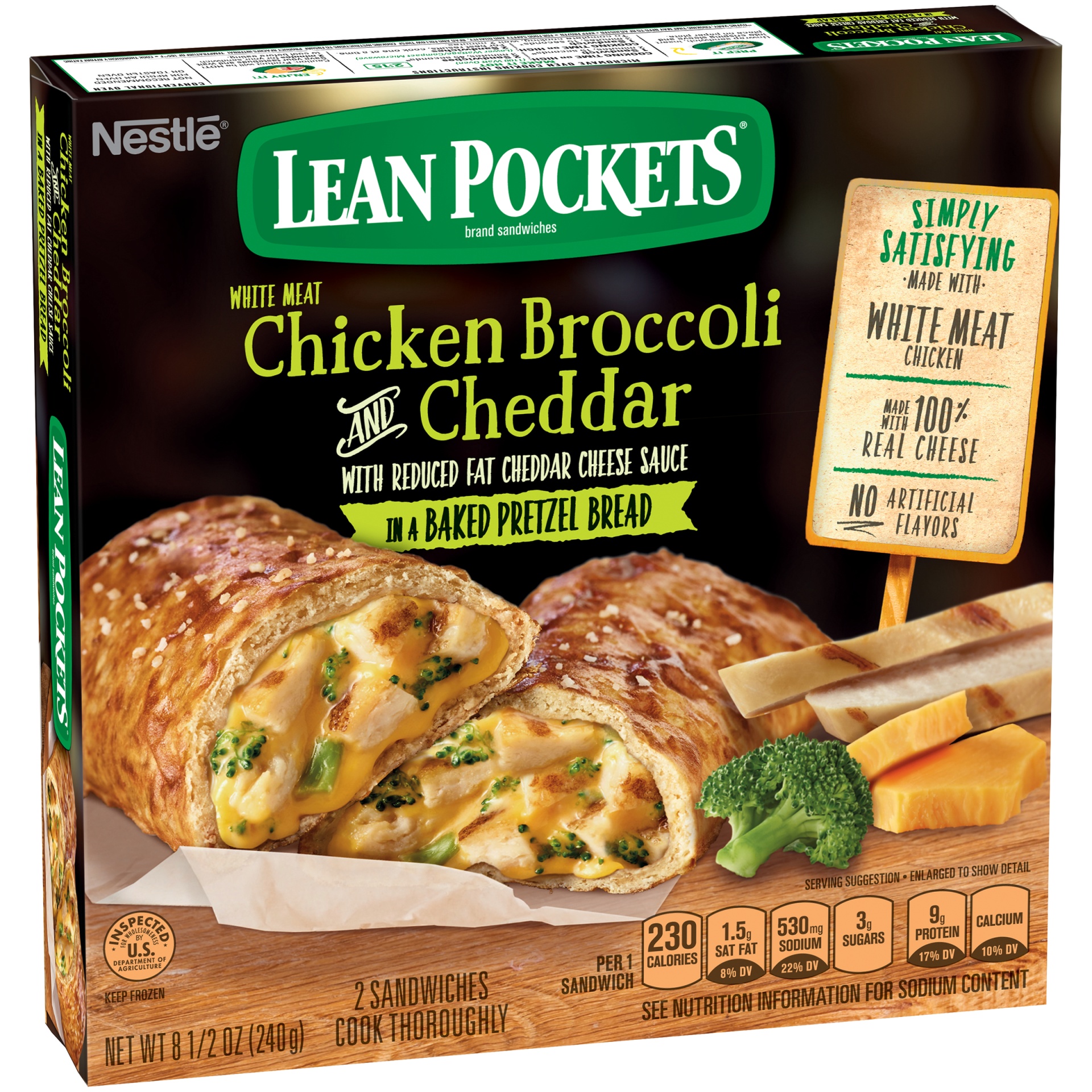 slide 3 of 10, Lean Pockets Frozen Sandwiches Chicken Broccoli And Cheddar, 2 ct; 4.5 oz