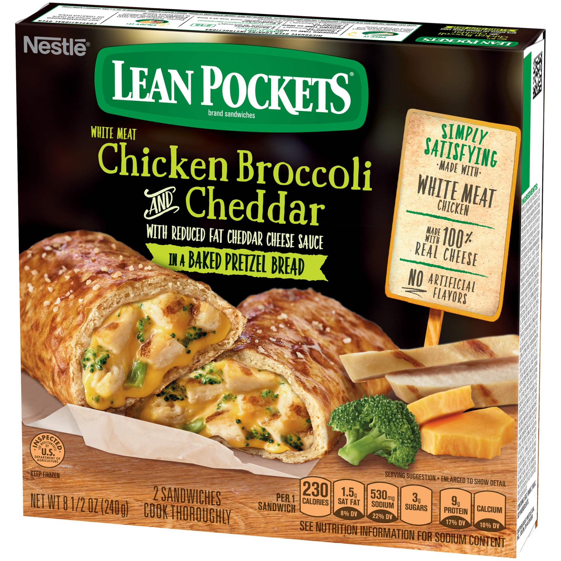 slide 4 of 10, Lean Pockets Frozen Sandwiches Chicken Broccoli And Cheddar, 2 ct; 4.5 oz