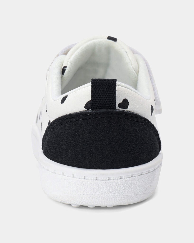 slide 3 of 6, Carter's Carters Baby Girl Heart Print Every Step® First Walker Casual Shoes - White/Black White/Black 3, 1 ct