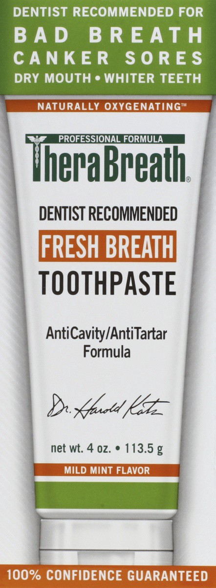 slide 5 of 6, TheraBreath Toothpaste 4 oz, 4 oz