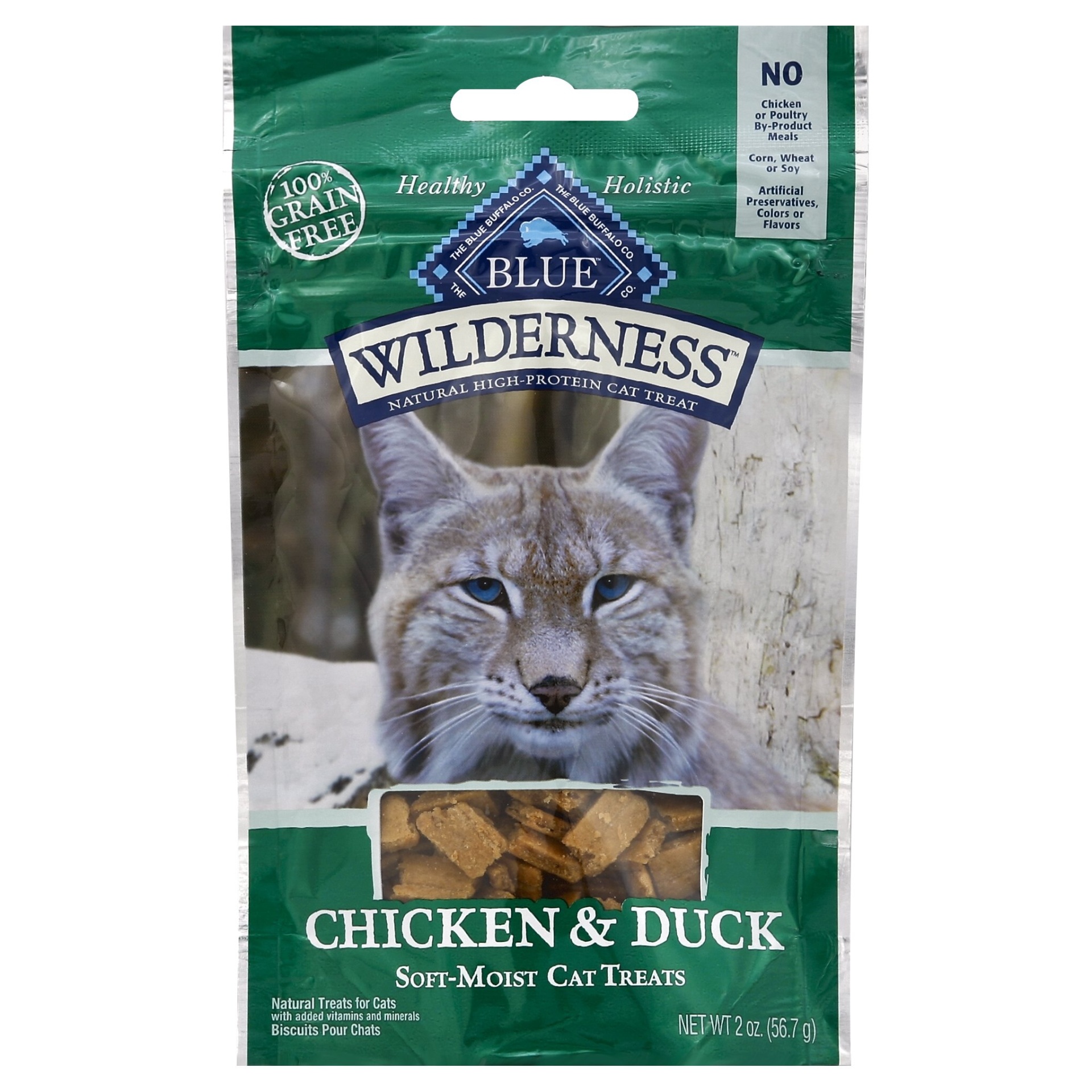 slide 1 of 1, Blue Buffalo Blue Wilderness Chicken & Duck Cat Treats, 2 lb