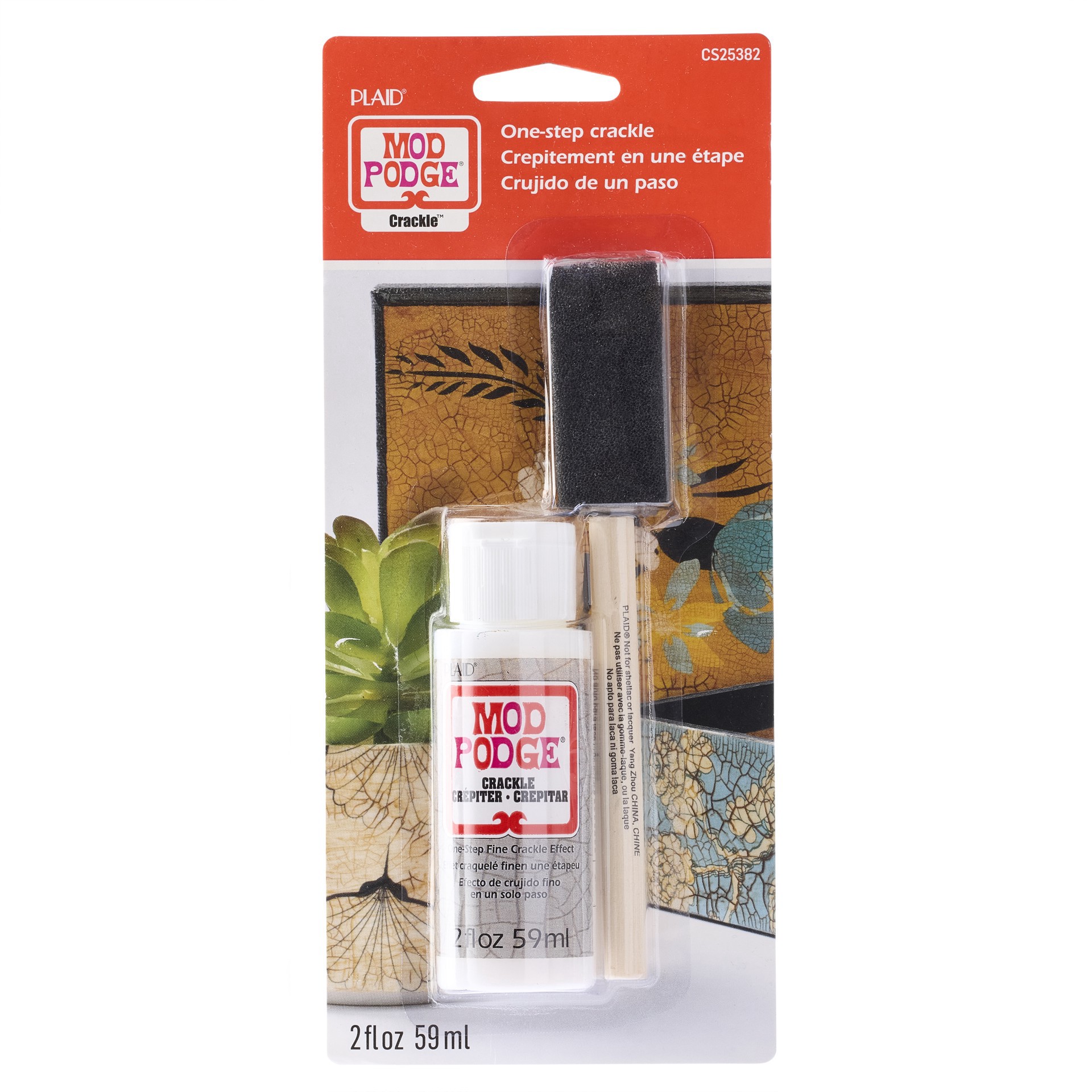 slide 5 of 6, Mod Podge Crackle & Brush Set, 2 fl oz