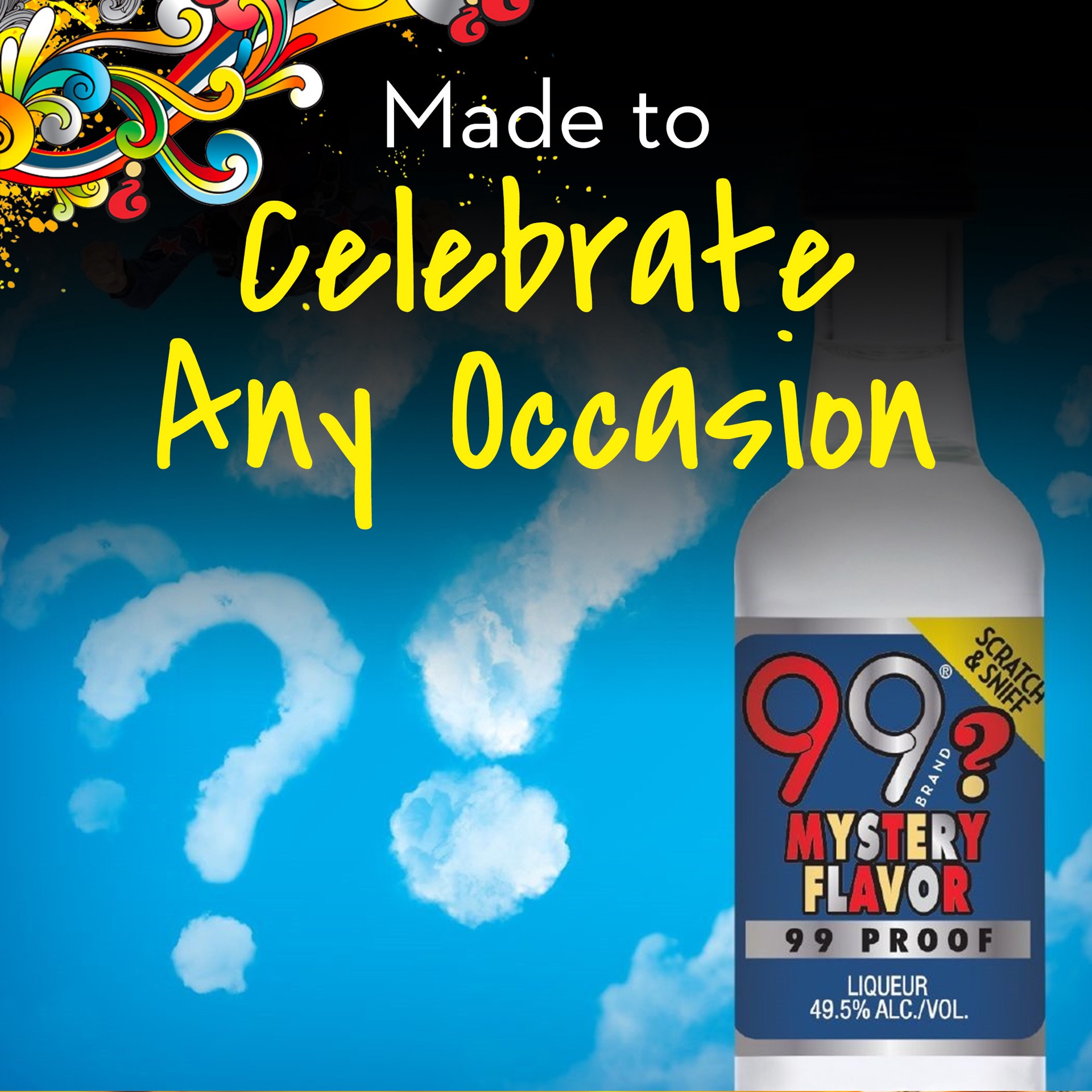 slide 2 of 5, 99 Brand Mystery Flavor Liqueur, 50 mL Bottle, 99 Proof, 50 ml