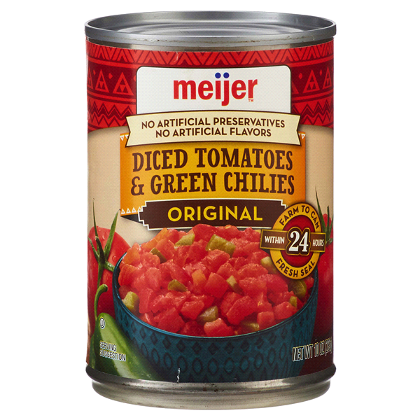 slide 1 of 1, Meijer Diced Tomatoes With Green Chilies Original, 10 oz