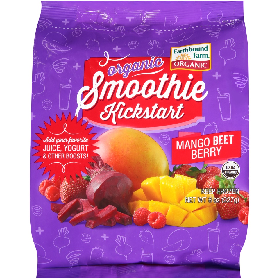 slide 1 of 1, Earthbound Farm Organic Smoothie Mango Beet Berry, 8 oz