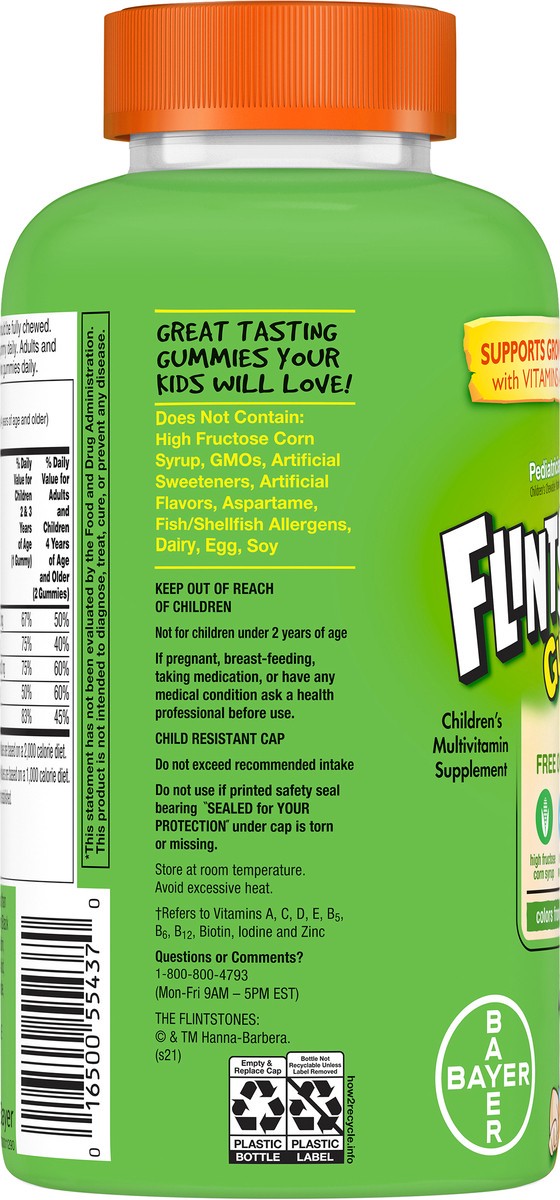 slide 5 of 7, Flintstones The Flintstones Kids' Complete Multivitamin Gummies - Sour - 180ct, 180 ct