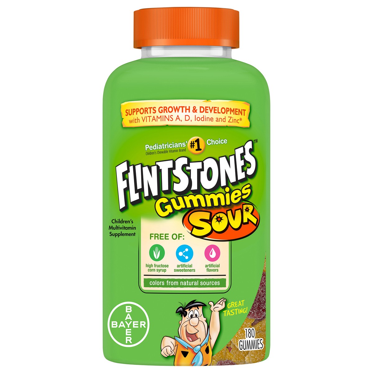 slide 1 of 7, Flintstones The Flintstones Kids' Complete Multivitamin Gummies - Sour - 180ct, 180 ct