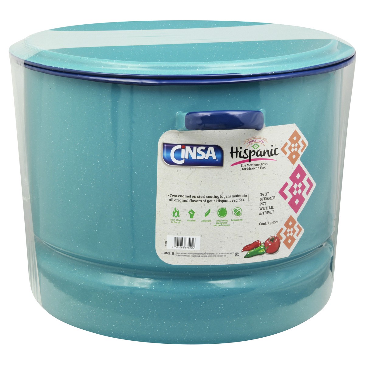 slide 3 of 9, Cinsa 34 Quart with Lid & Trivet Steamer Pot 0 ea, 0 ct