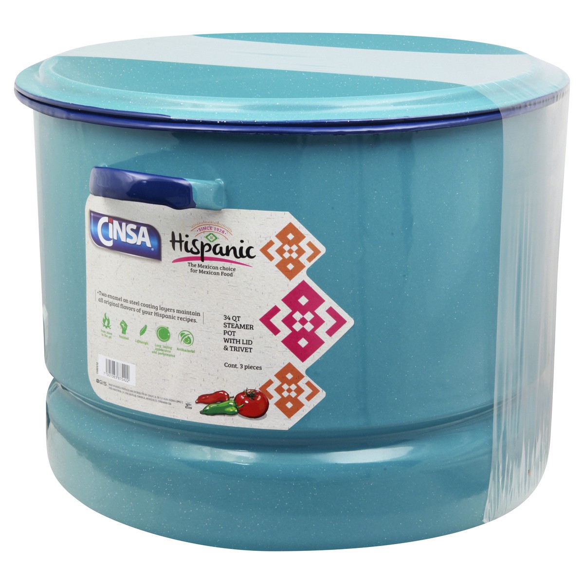 slide 8 of 9, Cinsa 34 Quart with Lid & Trivet Steamer Pot 0 ea, 0 ct