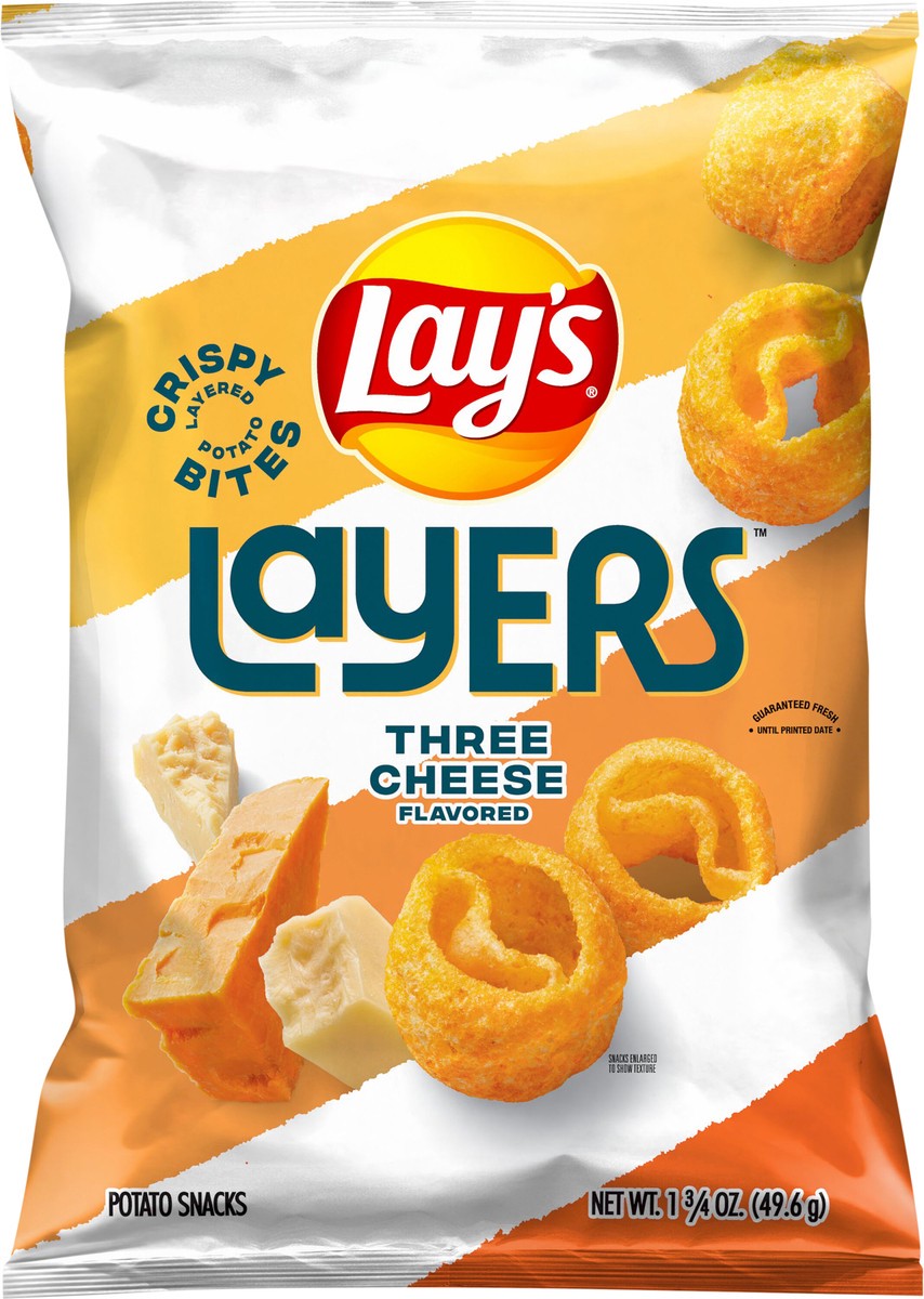 slide 4 of 4, Lay's Layers Three Cheese Flavored Potato Snacks - 1.75 oz, 1.75 oz