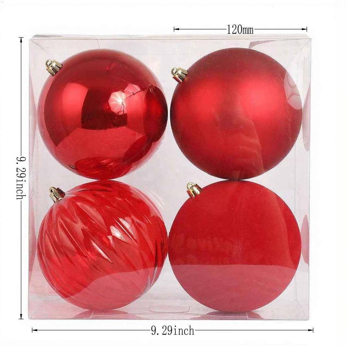 slide 2 of 2, 4 Pack 4.7" Red Mix Shatterproof Ball Ornaments By Ashland, 4 ct