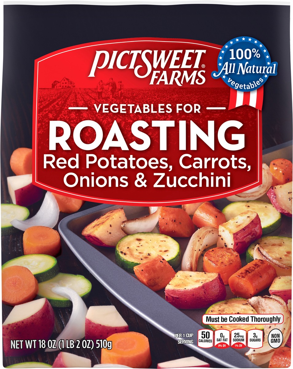 slide 3 of 3, Pictsweet Farms Vegetables for Roasting Red Potatoes, Carrots, Onions & Zucchini - 18 oz, 18 oz