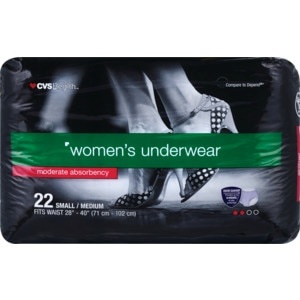 slide 1 of 1, CVS Health Women's Underwear Moderate Absorbency S/M, Lavender, 20 ct