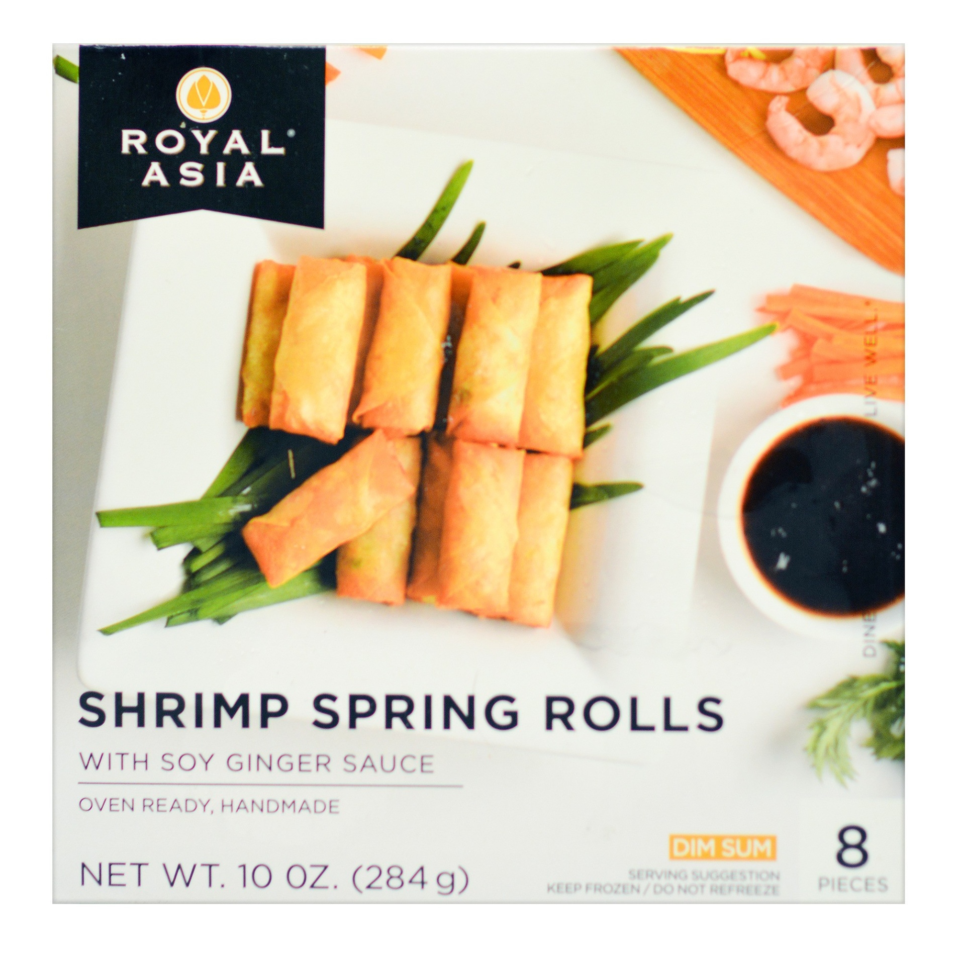 slide 1 of 1, Royal Asia Shrimp Spring Rolls With Soy Ginger Sauce, 1 ct