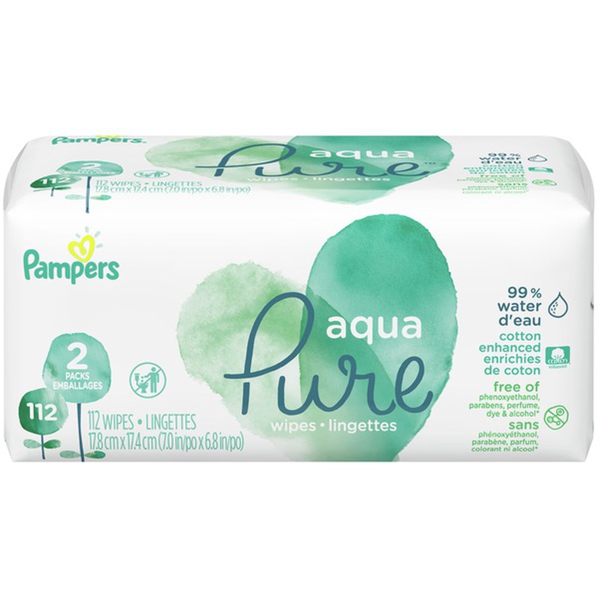 slide 1 of 1, Pampers Aqua Pure Sensitive Baby Wipes, 112 ct