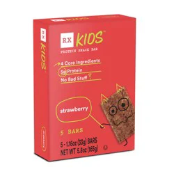 RX Kids Protein Snack Bar, Strawberry, Delicious Flavor, 5.8oz Box, 5 Count
