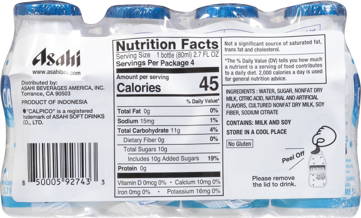 slide 3 of 9, Calpico Original Yogurty Flavor Non-Carbonated Beverage Mini 4 - 2.7 fl oz Bottles, 4 ct