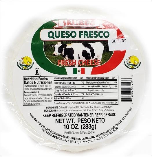 slide 1 of 1, La Ricura Queso Fresco Jalisco - 10 oz, 10 oz
