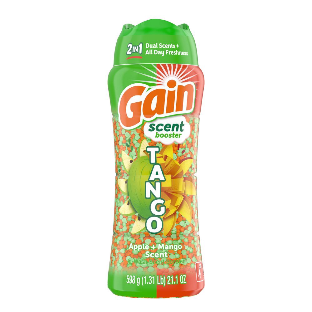 slide 1 of 1, Gain Tango 2-in-1 Laundry Scent Booster Beads, Apple and Mango Scent, 21.1 OZ, Laundry Beads with Dual Scents Plus All Day Freshness, 21.1 oz