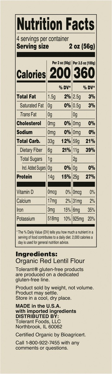 slide 9 of 14, Tolerant Organic Rotini Red Lentil, 8 oz