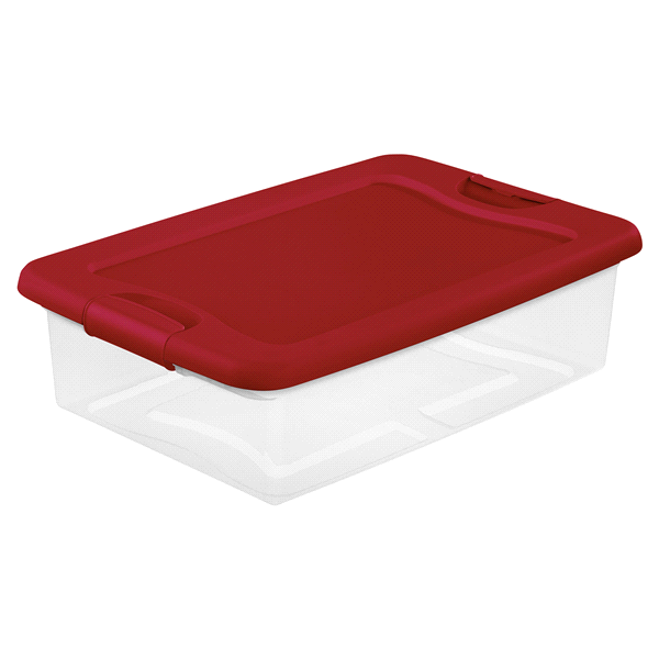 slide 1 of 1, Sterilite Latching Box Rocket Red, 32 qt