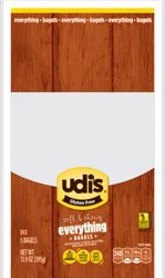 Udi''s Gluten Free Soft & Chewy Everything Bagels 5 ea