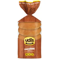 Udi''s Gluten Free Soft & Chewy Everything Bagels 5 ea