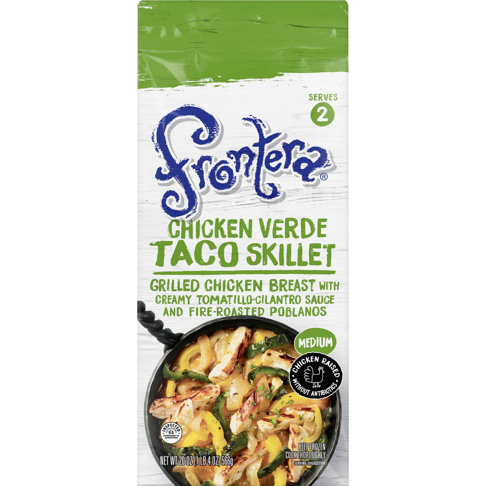 slide 1 of 3, Frontera Foods Frontera Chicken Verde Frozen Taco Skillet, 20 oz