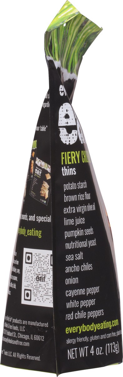 slide 6 of 9, Every Body Eat Fiery Chile Lime Thins 4 oz, 4 oz