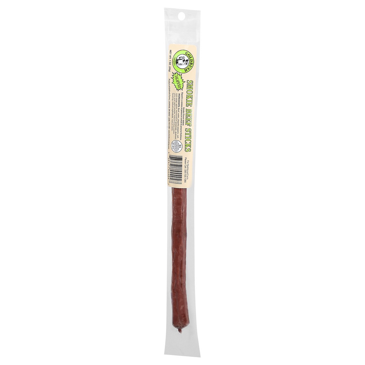 slide 2 of 9, Goldrush Jalapeno Smokie Beef Stick, 1.25 oz