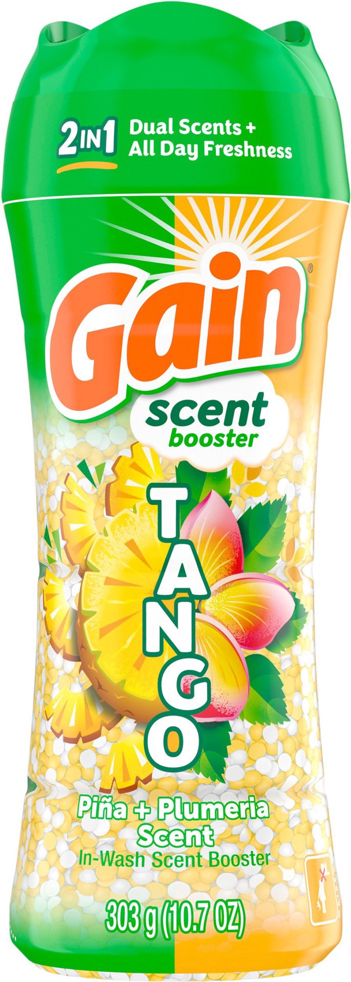 slide 1 of 1, Gain Tango 2-in-1 Laundry Scent Booster Beads, Piña and Plumeria Scent, 10.7 oz, Laundry Beads with Dual Scents Plus All Day Freshness, 10.7 oz