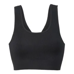 Dip Seamless Ribbed Black Bralette