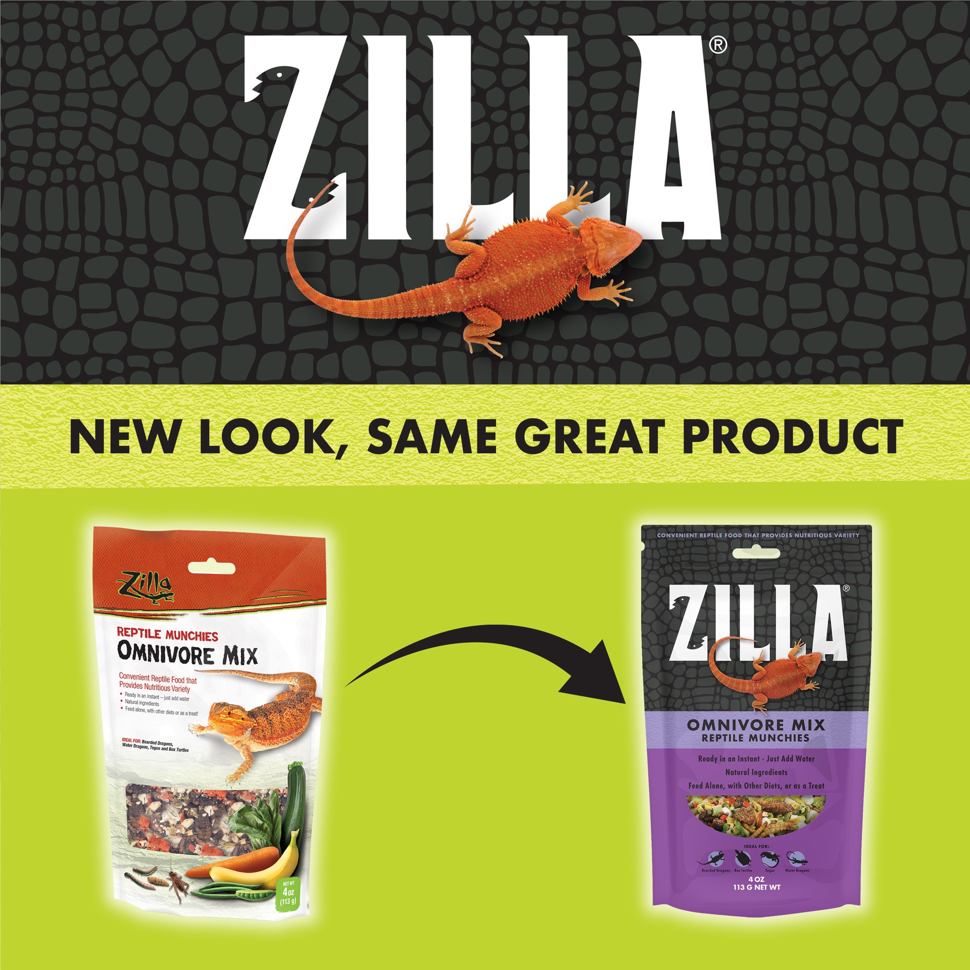 slide 8 of 10, Zilla Reptile Munchies Omnivore Resealable Bag, 4 Ounces, 1 ct