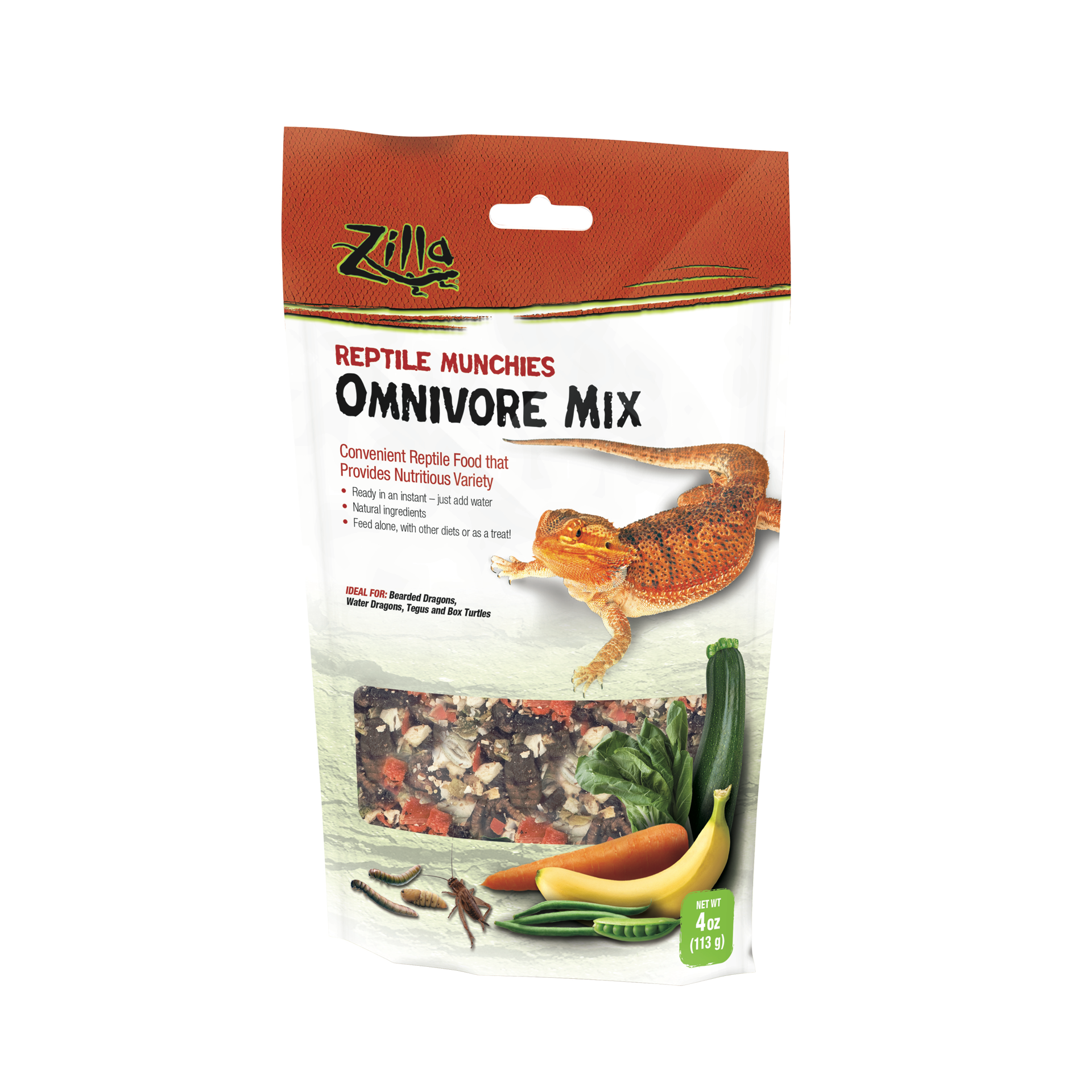 slide 9 of 10, Zilla Reptile Munchies Omnivore Resealable Bag, 4 Ounces, 1 ct