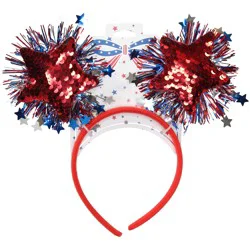 Fantasia Accessories Patriotic Headband - Red Sequined Stars