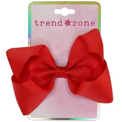 Trend Zone Red Ribbon Hair Bow Salon Clip
