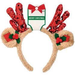 Fantasia Accessories Christmas Sequin Antler Headband