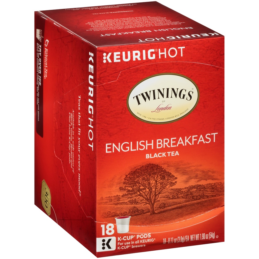 slide 2 of 7, Twinings 100% Pure Black English Breakfast Tea K-Cup Pods, 18 ct