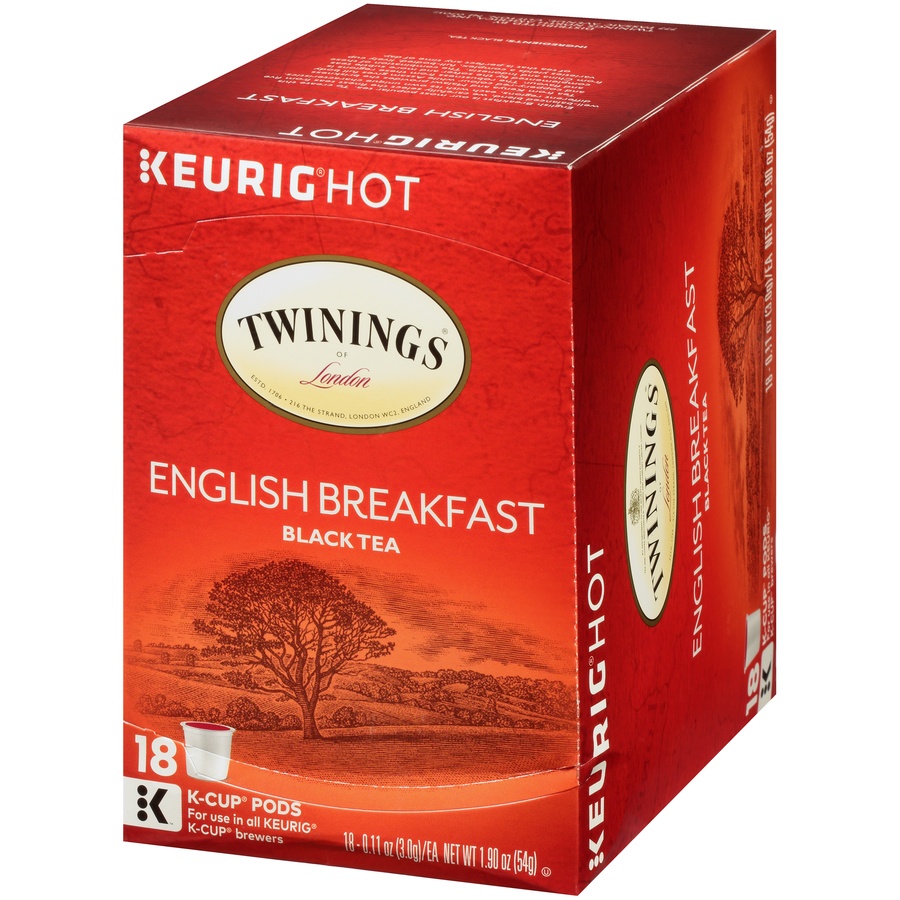 slide 3 of 7, Twinings 100% Pure Black English Breakfast Tea K-Cup Pods, 18 ct